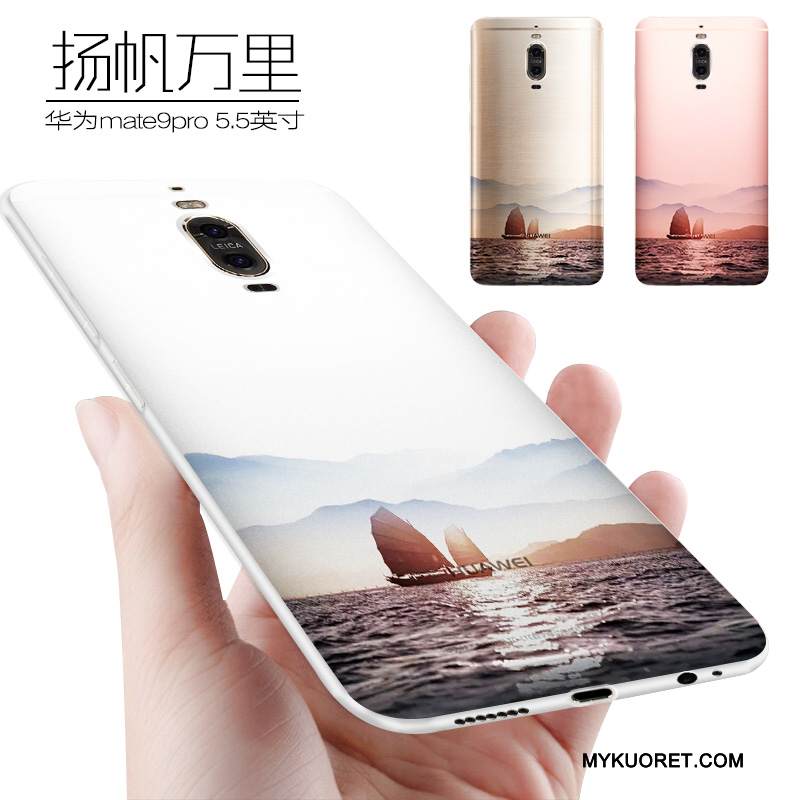 Kuori Huawei Mate 9 Pro Silikoni Jauhe Puhelimen Kuoret, Kotelo Huawei Mate 9 Pro Pehmeä Neste Pesty Suede Persoonallisuus