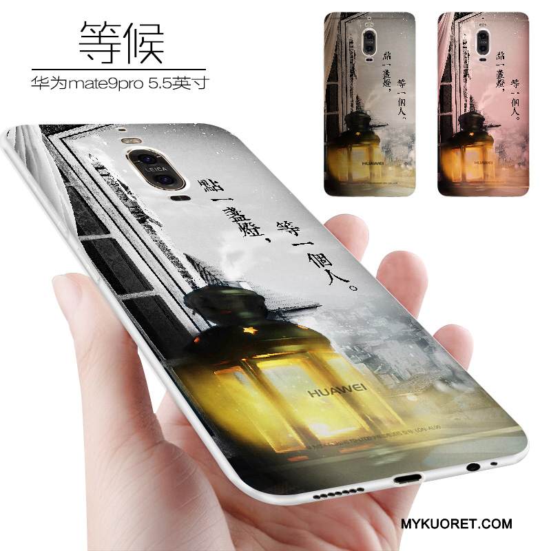 Kuori Huawei Mate 9 Pro Silikoni Jauhe Puhelimen Kuoret, Kotelo Huawei Mate 9 Pro Pehmeä Neste Pesty Suede Persoonallisuus