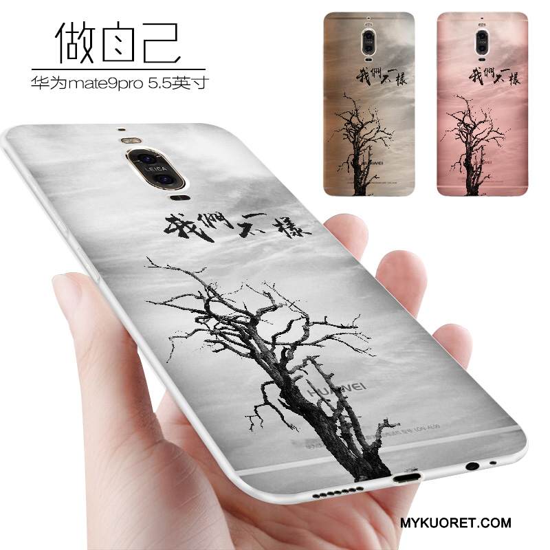 Kuori Huawei Mate 9 Pro Silikoni Jauhe Puhelimen Kuoret, Kotelo Huawei Mate 9 Pro Pehmeä Neste Pesty Suede Persoonallisuus