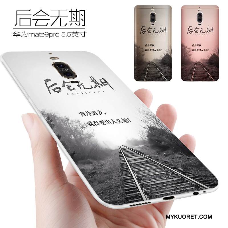 Kuori Huawei Mate 9 Pro Silikoni Jauhe Puhelimen Kuoret, Kotelo Huawei Mate 9 Pro Pehmeä Neste Pesty Suede Persoonallisuus