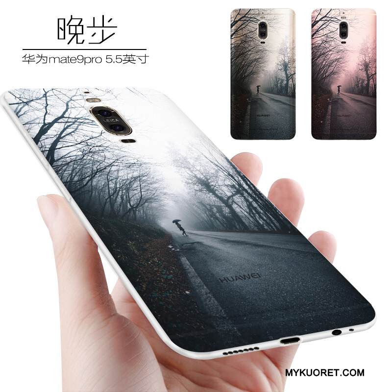 Kuori Huawei Mate 9 Pro Silikoni Jauhe Puhelimen Kuoret, Kotelo Huawei Mate 9 Pro Pehmeä Neste Pesty Suede Persoonallisuus