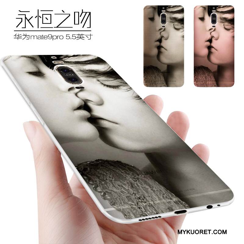 Kuori Huawei Mate 9 Pro Silikoni Jauhe Puhelimen Kuoret, Kotelo Huawei Mate 9 Pro Pehmeä Neste Pesty Suede Persoonallisuus