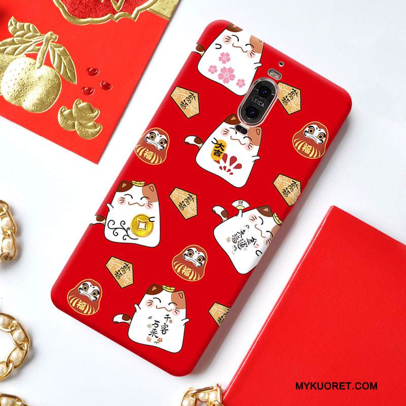 Kuori Huawei Mate 9 Pro Silikoni Punainen Puhelimen Kuoret, Kotelo Huawei Mate 9 Pro Laukut Rikkaus Kissa