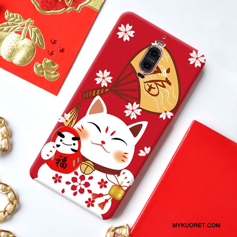 Kuori Huawei Mate 9 Pro Silikoni Punainen Puhelimen Kuoret, Kotelo Huawei Mate 9 Pro Laukut Rikkaus Kissa