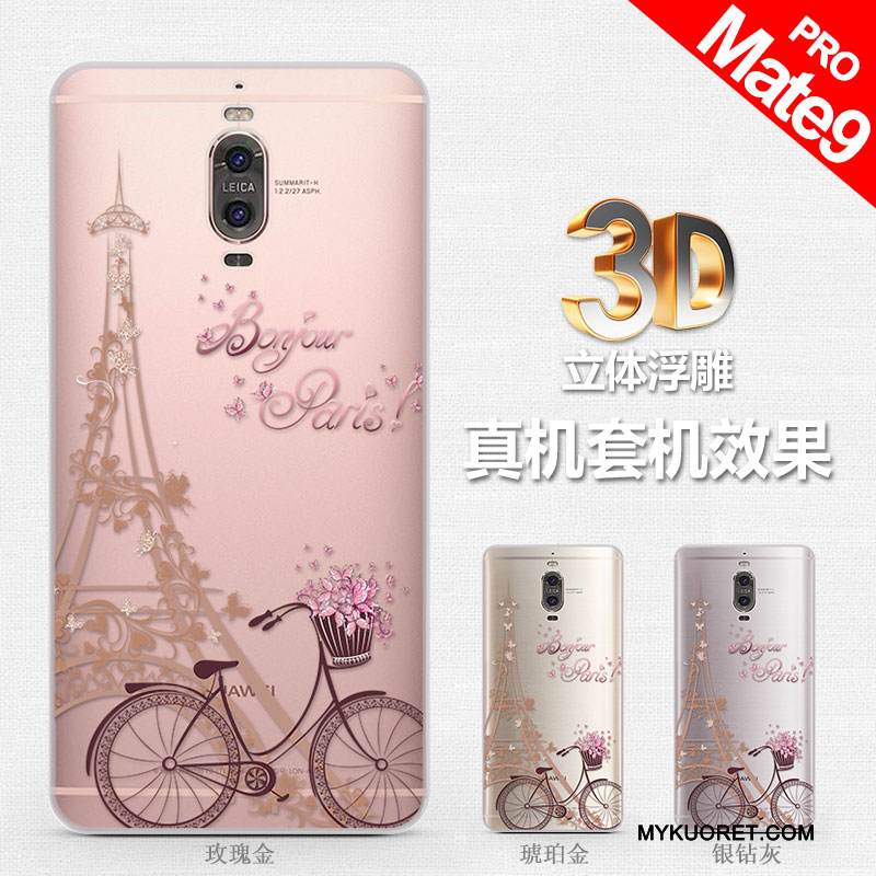 Kuori Huawei Mate 9 Pro Silikoni Valkoinen Murtumaton, Kotelo Huawei Mate 9 Pro Suojaus Puhelimen Kuoret Ripustettavat Koristeet