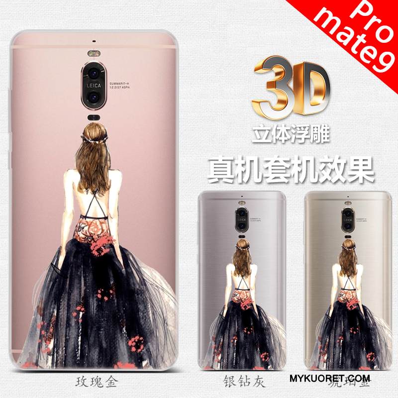 Kuori Huawei Mate 9 Pro Silikoni Valkoinen Murtumaton, Kotelo Huawei Mate 9 Pro Suojaus Puhelimen Kuoret Ripustettavat Koristeet