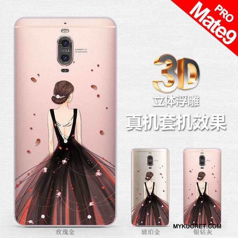 Kuori Huawei Mate 9 Pro Silikoni Valkoinen Murtumaton, Kotelo Huawei Mate 9 Pro Suojaus Puhelimen Kuoret Ripustettavat Koristeet