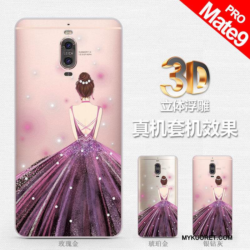 Kuori Huawei Mate 9 Pro Silikoni Valkoinen Murtumaton, Kotelo Huawei Mate 9 Pro Suojaus Puhelimen Kuoret Ripustettavat Koristeet