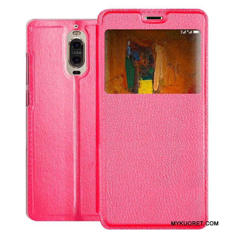 Kuori Huawei Mate 9 Pro Suojaus Kulta Puhelimen Kuoret, Kotelo Huawei Mate 9 Pro Nahka Avaa Ikkuna