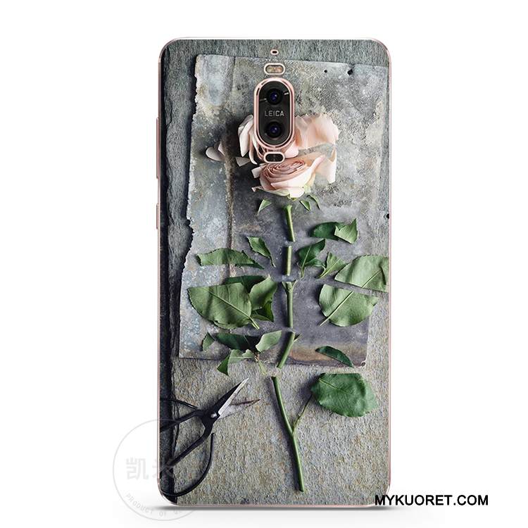 Kuori Huawei Mate 9 Pro Suojaus Pinkki Kustannukset, Kotelo Huawei Mate 9 Pro Kukka- Harmaa Murtumaton