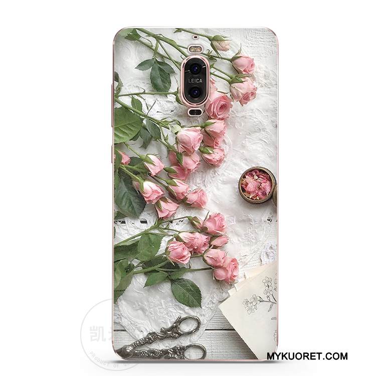 Kuori Huawei Mate 9 Pro Suojaus Pinkki Kustannukset, Kotelo Huawei Mate 9 Pro Kukka- Harmaa Murtumaton