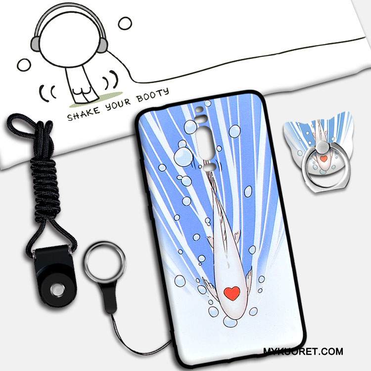 Kuori Huawei Mate 9 Pro Tuki Murtumaton Puhelimen Kuoret, Kotelo Huawei Mate 9 Pro Silikoni Ripustettavat Koristeet Pesty Suede