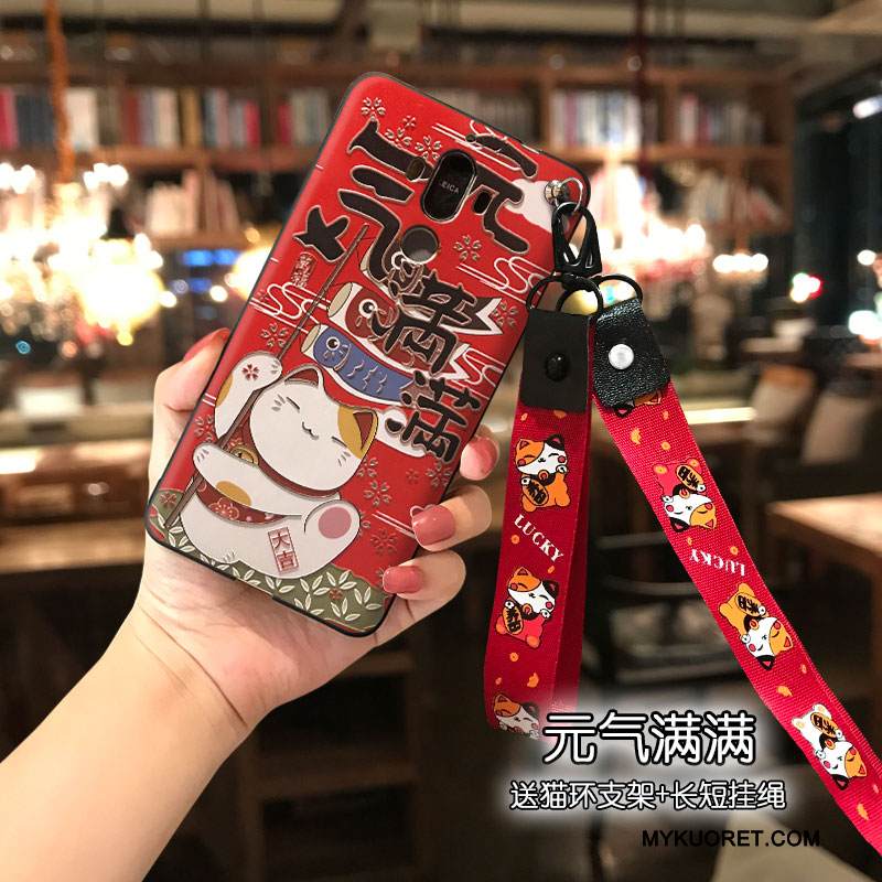 Kuori Huawei Mate 9 Silikoni Pitkä Punainen, Kotelo Huawei Mate 9 Lyhyet Rikkaus