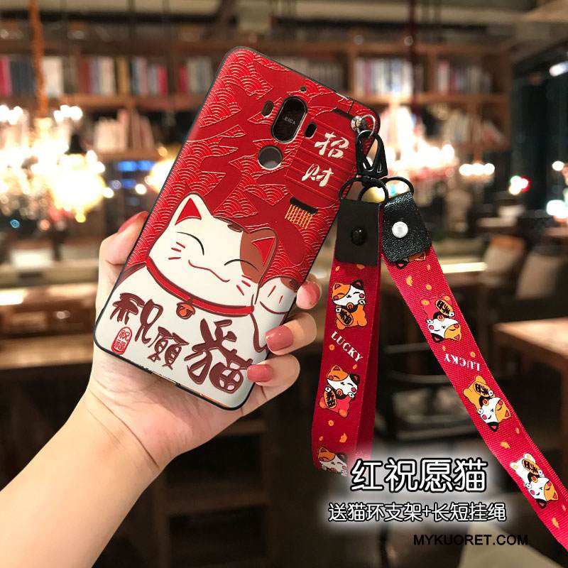 Kuori Huawei Mate 9 Silikoni Pitkä Punainen, Kotelo Huawei Mate 9 Lyhyet Rikkaus