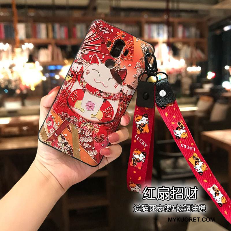 Kuori Huawei Mate 9 Silikoni Pitkä Punainen, Kotelo Huawei Mate 9 Lyhyet Rikkaus