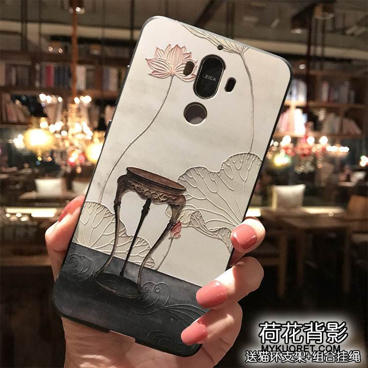 Kuori Huawei Mate 9 Silikoni Ripustettavat Koristeet Kiinalainen Tyyli, Kotelo Huawei Mate 9 Keltainen Puhelimen Kuoret