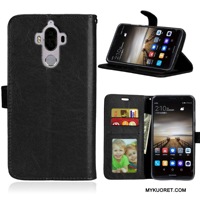 Kuori Huawei Mate 9 Suojaus Murtumaton Vaaleansininen, Kotelo Huawei Mate 9 Nahka Puhelimen Kuoret