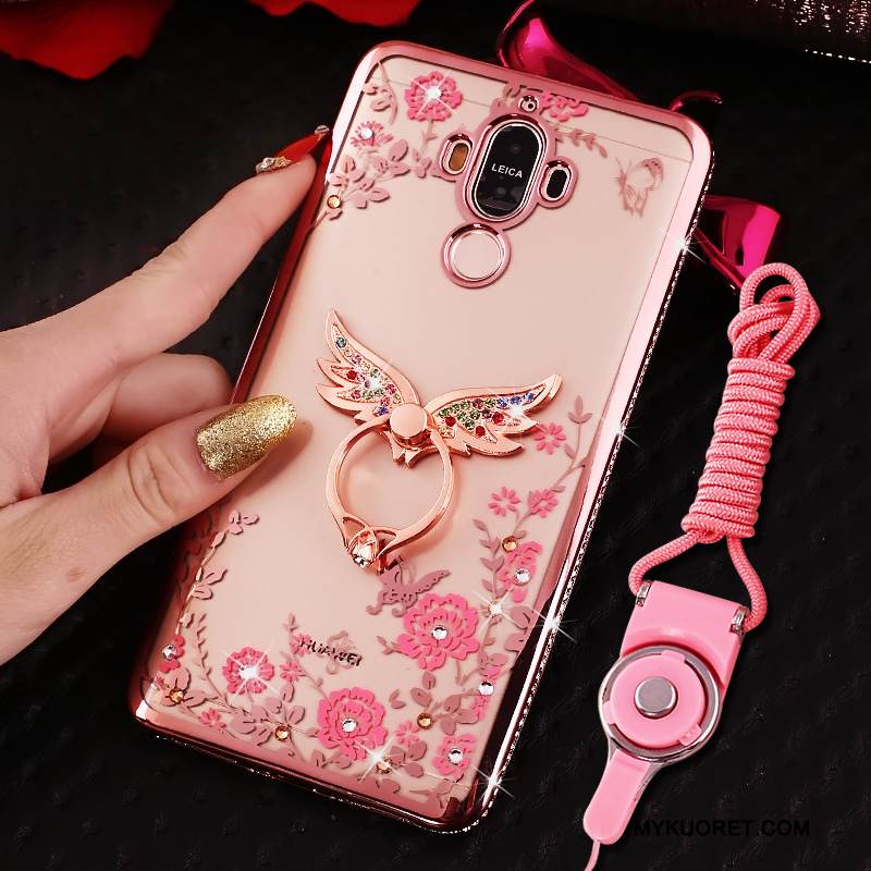 Kuori Huawei Mate 9 Suojaus Puhelimen Kuoret Läpinäkyvä, Kotelo Huawei Mate 9 Strassi Jauhe Ripustettavat Koristeet