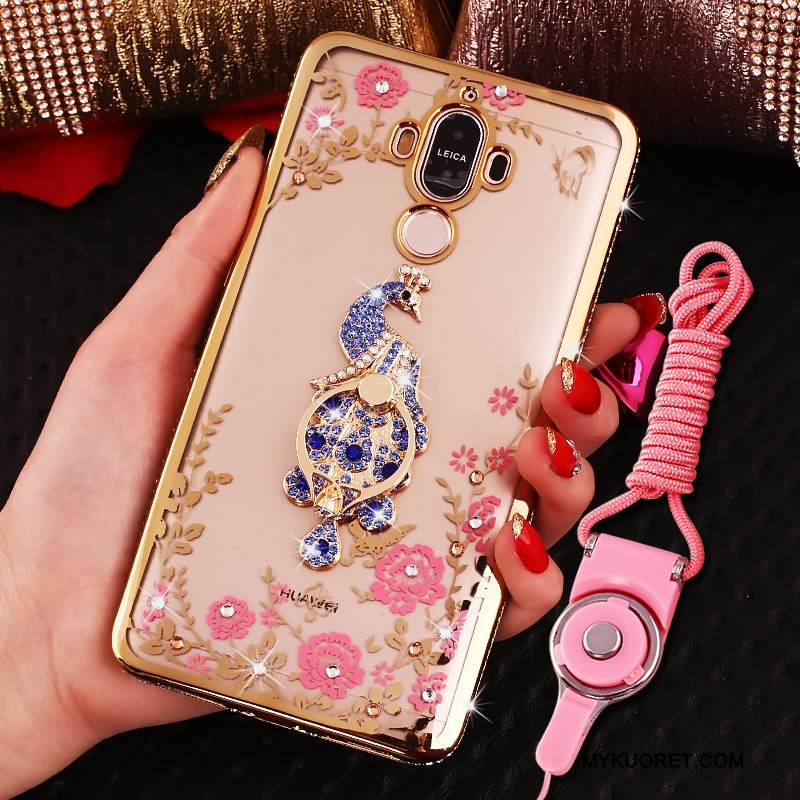 Kuori Huawei Mate 9 Suojaus Puhelimen Kuoret Läpinäkyvä, Kotelo Huawei Mate 9 Strassi Jauhe Ripustettavat Koristeet