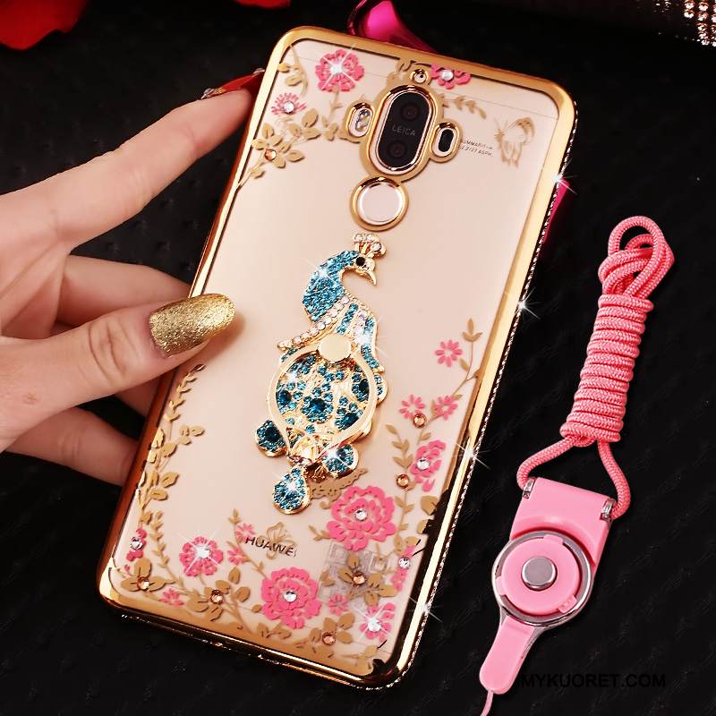 Kuori Huawei Mate 9 Suojaus Puhelimen Kuoret Läpinäkyvä, Kotelo Huawei Mate 9 Strassi Jauhe Ripustettavat Koristeet