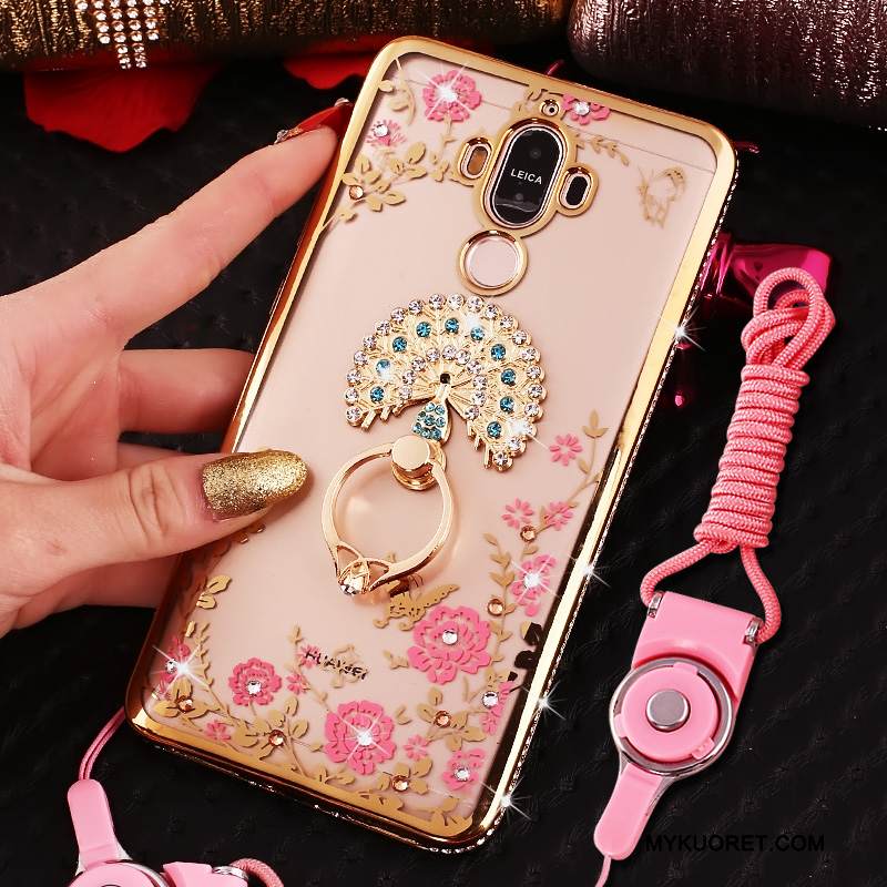 Kuori Huawei Mate 9 Suojaus Puhelimen Kuoret Läpinäkyvä, Kotelo Huawei Mate 9 Strassi Jauhe Ripustettavat Koristeet