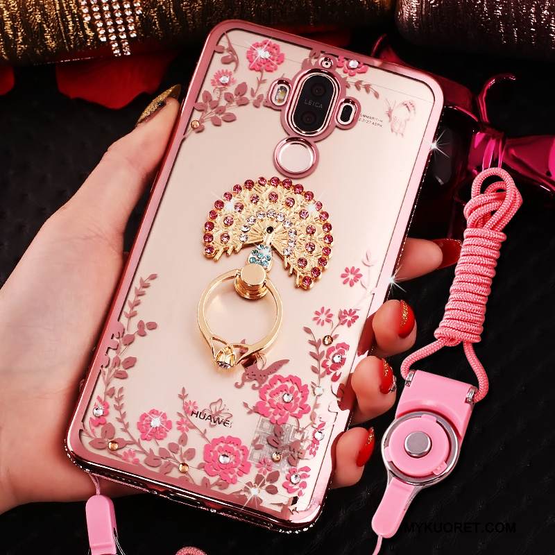 Kuori Huawei Mate 9 Suojaus Puhelimen Kuoret Läpinäkyvä, Kotelo Huawei Mate 9 Strassi Jauhe Ripustettavat Koristeet