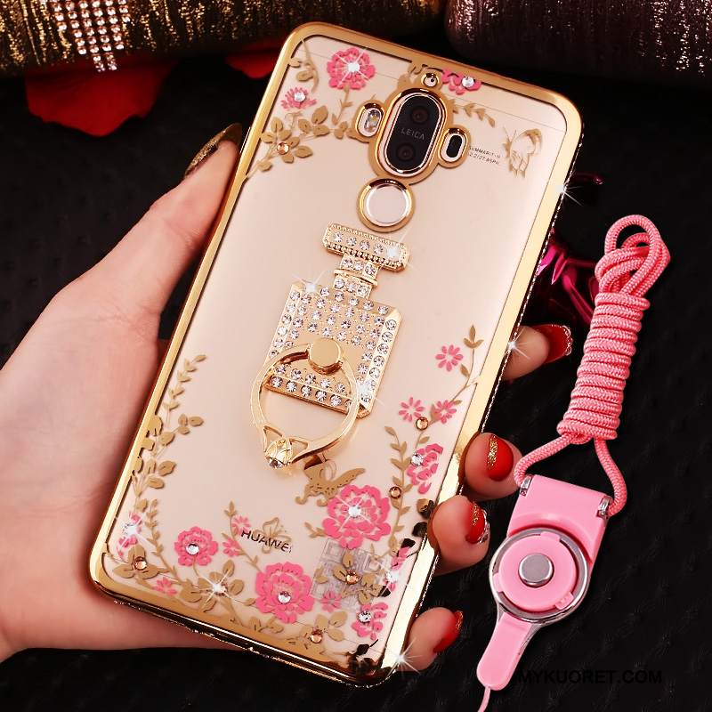 Kuori Huawei Mate 9 Suojaus Puhelimen Kuoret Läpinäkyvä, Kotelo Huawei Mate 9 Strassi Jauhe Ripustettavat Koristeet