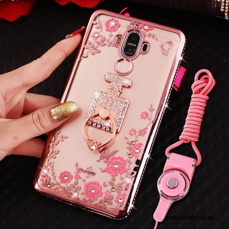 Kuori Huawei Mate 9 Suojaus Puhelimen Kuoret Läpinäkyvä, Kotelo Huawei Mate 9 Strassi Jauhe Ripustettavat Koristeet