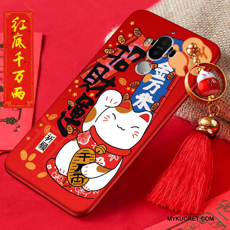 Kuori Huawei Mate 9 Suojaus Puhelimen Kuoret Rikkaus, Kotelo Huawei Mate 9 Pehmeä Neste Punainen Murtumaton