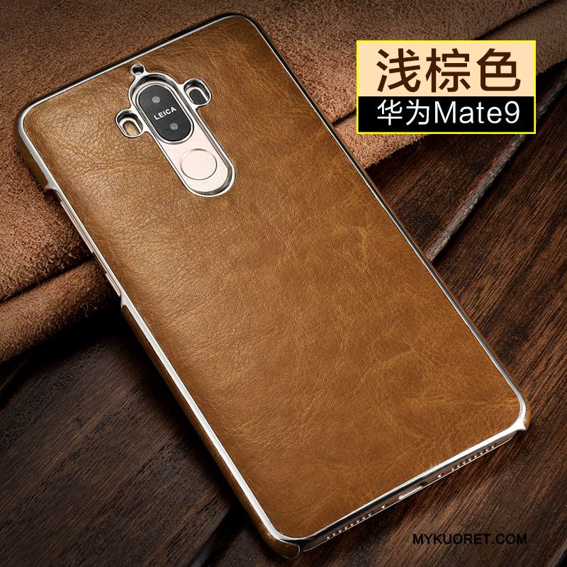 Kuori Huawei Mate 9 Tila Murtumaton Puhelimen Kuoret, Kotelo Huawei Mate 9 Nahka Ohut Kulta