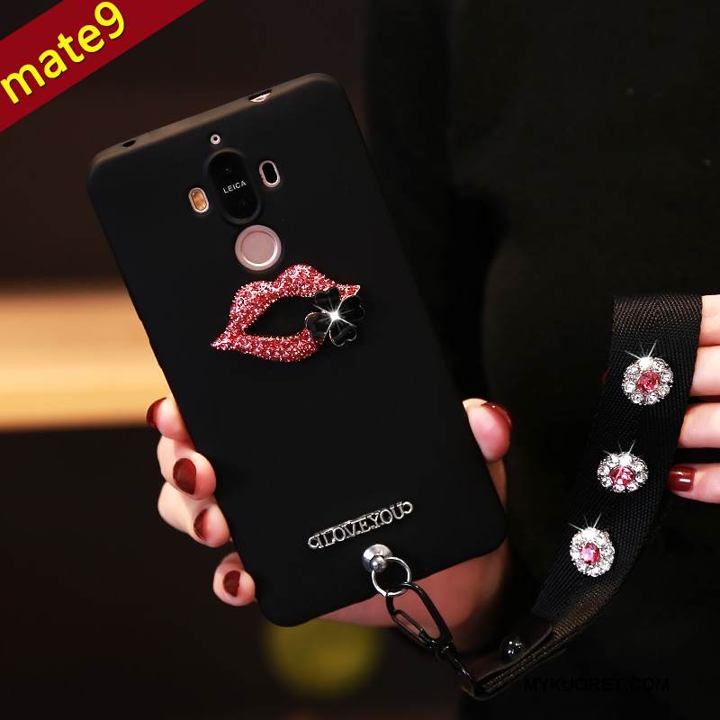 Kuori Huawei Mate 9 Tila Ripustettava Kaula Punainen, Kotelo Huawei Mate 9 Pehmeä Neste Puhelimen Kuoret