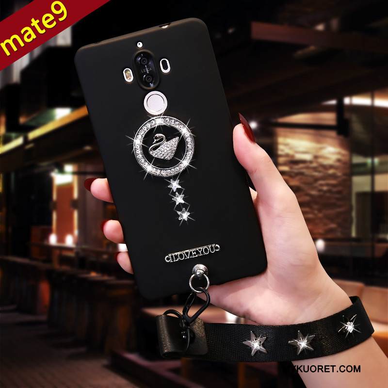 Kuori Huawei Mate 9 Tila Ripustettava Kaula Punainen, Kotelo Huawei Mate 9 Pehmeä Neste Puhelimen Kuoret