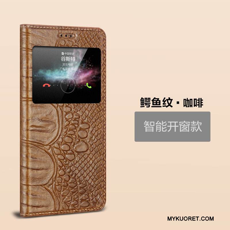 Kuori Huawei Mate S Nahka Horrostila Musta, Kotelo Huawei Mate S Suojaus