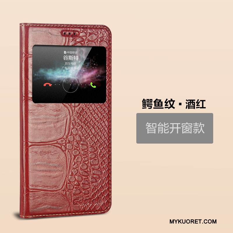 Kuori Huawei Mate S Nahka Horrostila Musta, Kotelo Huawei Mate S Suojaus