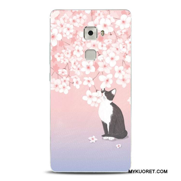 Kuori Huawei Mate S Pehmeä Neste Ihana Puhelimen Kuoret, Kotelo Huawei Mate S Kohokuviointi Vihreä Kukka