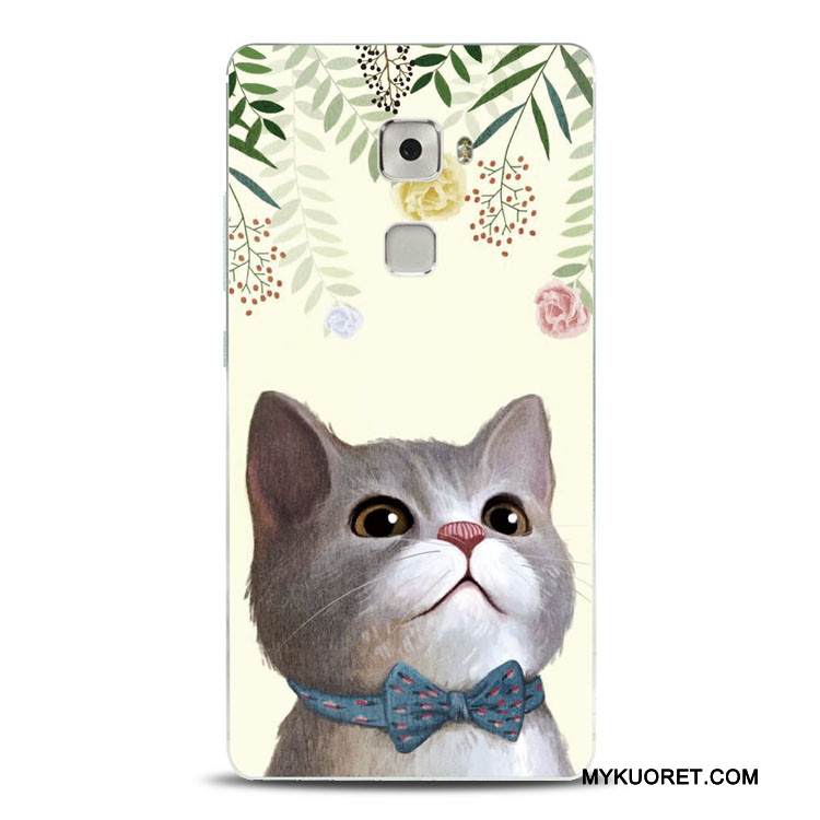 Kuori Huawei Mate S Pehmeä Neste Ihana Puhelimen Kuoret, Kotelo Huawei Mate S Kohokuviointi Vihreä Kukka