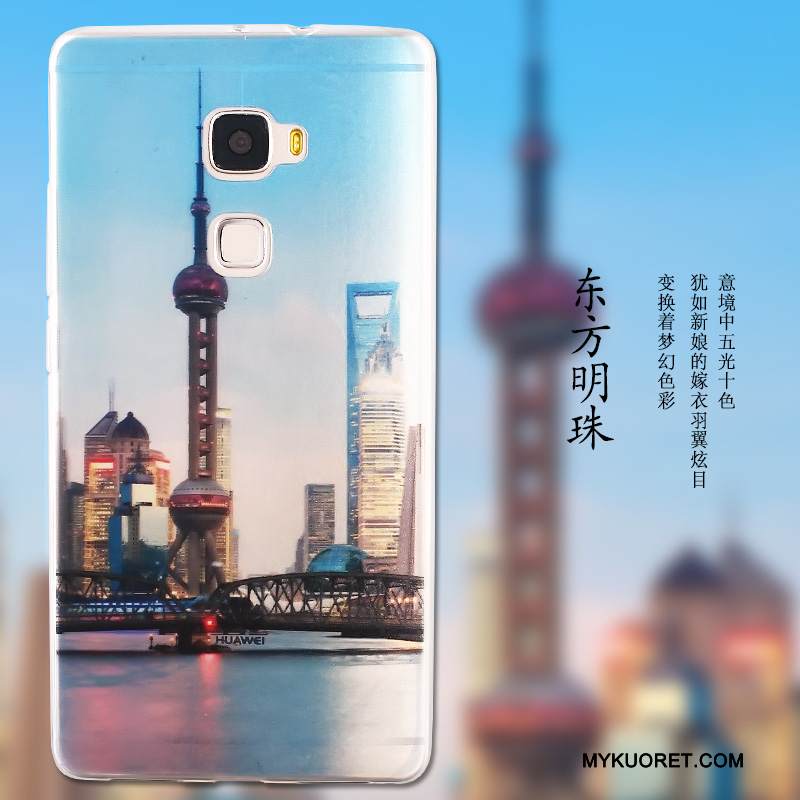 Kuori Huawei Mate S Silikoni Sininen Maisema, Kotelo Huawei Mate S Maalaus Puhelimen Kuoret