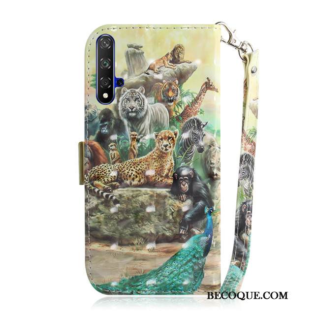 Kuori Huawei Nova 5t Laukut Puhelimen Kuoret Murtumaton, Kotelo Huawei Nova 5t Nahka Ihana Vihreä