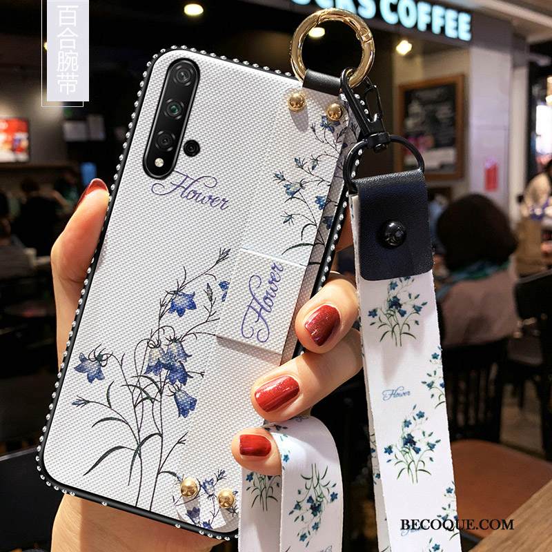 Kuori Huawei Nova 5t Luova Murtumaton Valkoinen, Kotelo Huawei Nova 5t Rhinestone Inlay Puhelimen Kuoret
