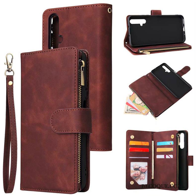 Kuori Huawei Nova 5t Nahka Murtumaton Puhelimen Kuoret, Kotelo Huawei Nova 5t Salkku Musta