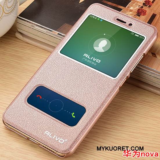 Kuori Huawei Nova Kuoret Nuoret Puhelimen Kuoret, Kotelo Huawei Nova Nahka Kulta