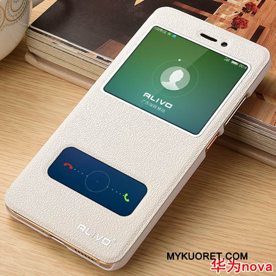 Kuori Huawei Nova Kuoret Nuoret Puhelimen Kuoret, Kotelo Huawei Nova Nahka Kulta