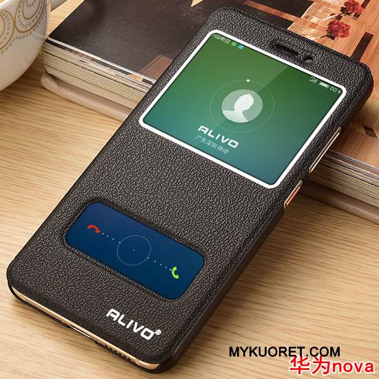 Kuori Huawei Nova Kuoret Nuoret Puhelimen Kuoret, Kotelo Huawei Nova Nahka Kulta