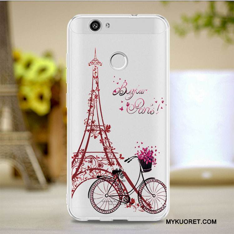 Kuori Huawei Nova Laukut Murtumaton Läpinäkyvä, Kotelo Huawei Nova Silikoni Puhelimen Kuoret Punainen