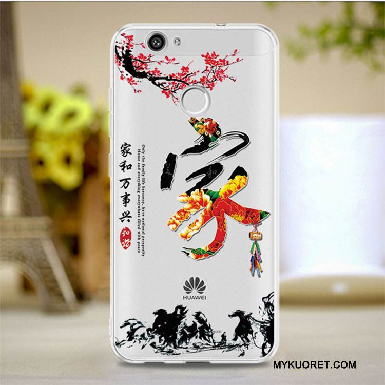 Kuori Huawei Nova Laukut Murtumaton Läpinäkyvä, Kotelo Huawei Nova Silikoni Puhelimen Kuoret Punainen