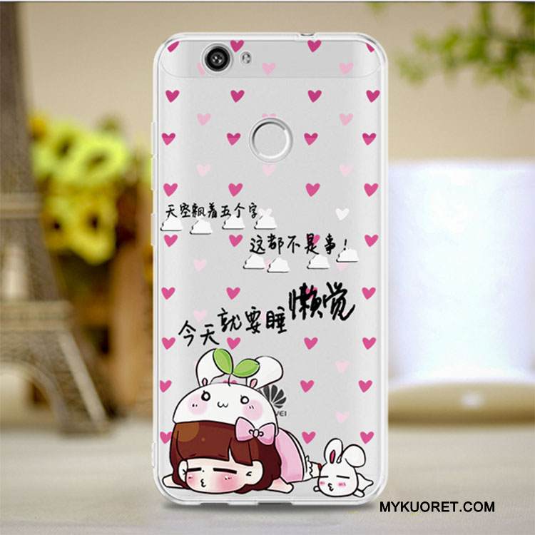 Kuori Huawei Nova Laukut Murtumaton Läpinäkyvä, Kotelo Huawei Nova Silikoni Puhelimen Kuoret Punainen