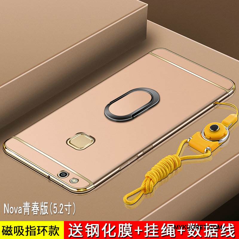 Kuori Huawei Nova Laukut Puhelimen Kuoret Pesty Suede, Kotelo Huawei Nova Suojaus Murtumaton Kulta