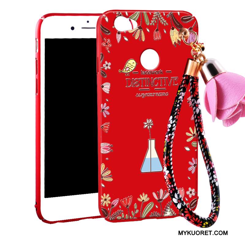 Kuori Huawei Nova Laukut Puhelimen Kuoret Pesty Suede, Kotelo Huawei Nova Suojaus Punainen Kova