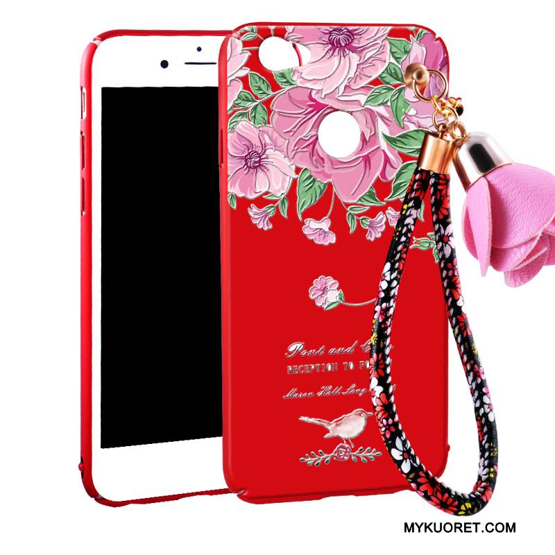 Kuori Huawei Nova Laukut Puhelimen Kuoret Pesty Suede, Kotelo Huawei Nova Suojaus Punainen Kova