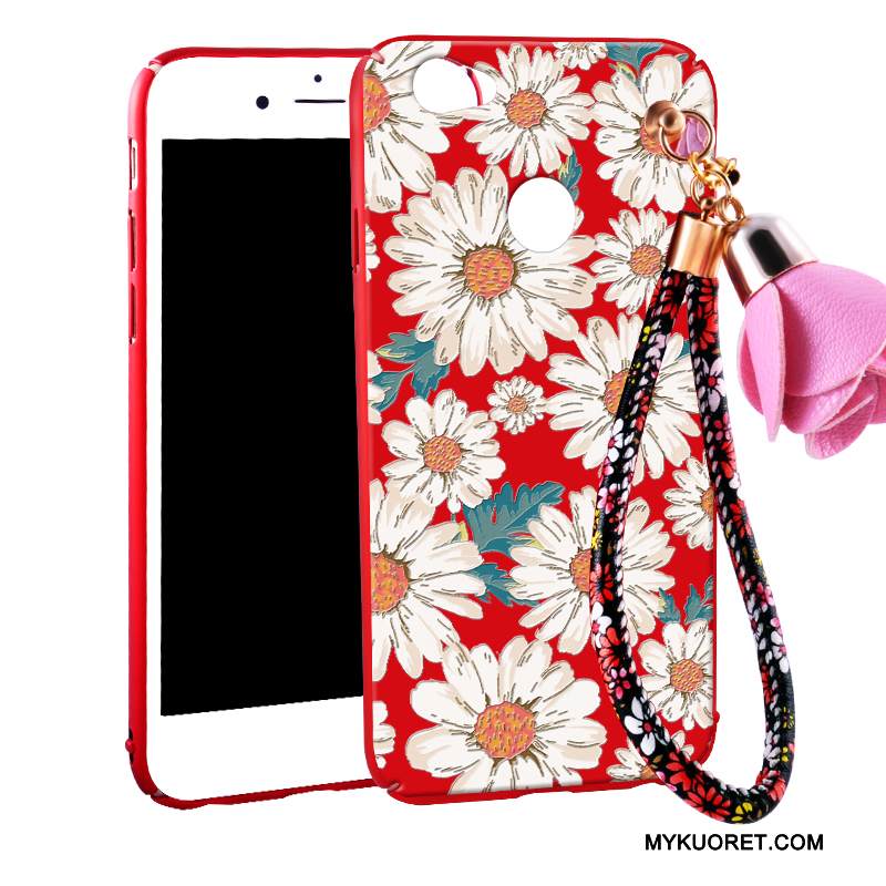 Kuori Huawei Nova Laukut Puhelimen Kuoret Pesty Suede, Kotelo Huawei Nova Suojaus Punainen Kova